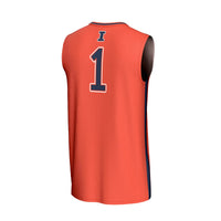 #1 Illinois Fighting Illini Lightweight Collegiate Basketball Fashion Jersey - Orange
