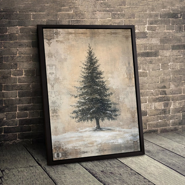 Snowy Christmas Landscape Poster, Rustic Winter Pine Tree Wall Art, Comfy Cabin Wall Art, Winter Holiday Wall Art, Nature Dig
