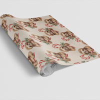 Candy Cane Sloth Gift Wrap Roll, Christmas Sloth Gift Wrapping Paper, Whimsical Holiday Wrapping Paper, Festive Xmas Animal Gift Wrap