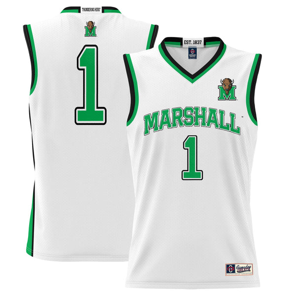 #1 Marshall Thundering Herd Lightweight Basketball Jersey - White