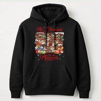 Humorous Christmas Mouse Sweatshirt, No Cheeses for Us Meeces Hoodie, Festive Holiday Pullover Hoodie, Adorable Xmas Animal Hooded Sweatshirt