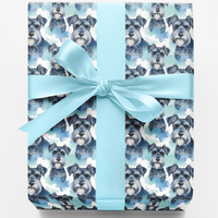 Whiskers and Wit Breed Gift Wrap, Schnauzer Dog Wrapping Paper, Adorable Pet Lover Wrapping Paper, Birthday Christmas Gift Wrapping Paper Roll