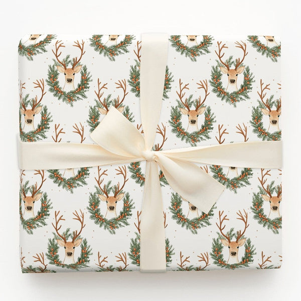 Woodland Deer Gift Wrap, Reindeer Wrapping Paper, Rustic Holiday Wrapping Paper, Christmas Gift Wrapping Paper, Forest Animal