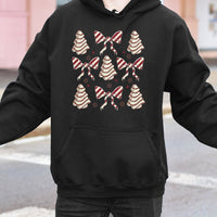 Coquette Bow Holiday Sweatshirt, Christmas Tree Cake Hoodie, Adorable Aesthetic Christmas Pullover, Sweet Winter Hooded Sweater Present for Her