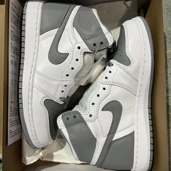 Retro High Top Sneakers, White Gray Colorway, Lace Up Design, Casual Gift for Sneaker Fans