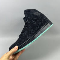 High Top Sneakers, Black Colorway, Lace Up Design, Casual Gift for Sneaker Fans