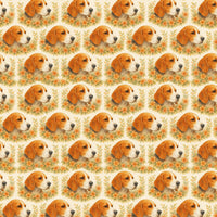 Botanical Floral Gift Wrap, Beagle Dog Wrapping Paper, Beagle Puppy Wrapping Paper, Floral Dog Wrapping Paper, Christmas Present Roll