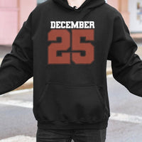 Retro Christmas Hoodie, December 25 Hoodie, Vintage Holiday Graphic Hoodie, Comfy Winter Pullover Sweatshirt, Festive Christmas Family Present