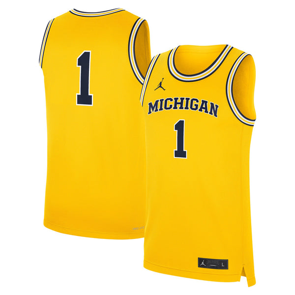 #1 Maize Michigan Wolverines Alternate Replica Jersey