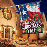Southern Holiday Garden Flag, Merry Christmas Y'all Texas Garden Flag, Double-Sided Xmas Yard Flag, Lone Star State Decor Present