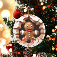 Elves and Cookies Christmas Ornament, Gingerbread Man Ceramic Ornament, Festive Holiday Tree Ornament, Sweet Winter Keepsake Decor Present