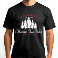 In My Heart Aesthetic T-Shirt, Christmas Tree Farm T-Shirt, Retro Holiday Graphic Shirt, Adorable Winter Tree Tee, Womens Holiday T-Shirt Present