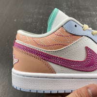 Low Top Sneakers, White Pink Colorway, Lace Up Design, Casual Gift for Sneaker Fans