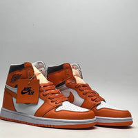 Sneakers, White Orange Colorway, Lace Up Design, Casual Gift for Sneaker Fans