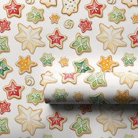 Watercolor Star Sugar Cookie Holiday Gift Wrap, Christmas Cookie Wrapping Paper, Baker Christmas Wrapping Paper, Festive Xmas Wrapping Paper