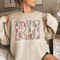 Festive Holiday Tree Medical Crewneck, RN Registered Nurse Christmas Sweatshirt, Stethoscope Hospital RN Pullover, Nurse Xmas Present Sweater