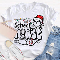 Snowflake Holiday Nurse T-Shirt, School Nurse Christmas Shirt, Winter Healthcare Graphic Tee, Medical Staff Xmas Shirt, Nurse Christmas Present