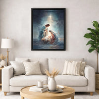 Holy Family Watercolor Canvas Art, Nativity Scene Canvas Print, Religious Christmas Wall Art Canvas, Christian Holiday Decor, Faith Present