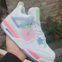 Mid Top Sneakers, Pink Colorway, Valentine Design, Lace Up Design, Casual Gift for Sneaker Fans