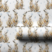 Joey Snowflakes Gift Wrap, Watercolor Kangaroo Christmas Wrapping Paper, Australian Animal Holiday Paper, Adorable Winter Holiday Present Wrap