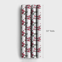 Playful Watercolor Skater Gift Wrap, Skateboarding Santa Wrapping Paper, Humorous Santa on Skateboard Wrapping Paper, Christmas Gift Wrap Roll