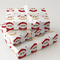 Retro Christmas Gift Wrap, Pixel Art Santa Wrapping Paper, Pixelated Santa Claus Present Paper, Holiday Gift Wrap Roll, Secret Santa Paper