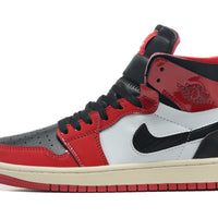 Sneakers, Red Black White Colorway, Patent Leather Footwear, Lace Up Design, Casual Gift for Sneaker Fans
