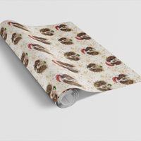Santa Dog Gift Wrap, Springer Spaniel Christmas Wrapping Paper, Spaniel Holiday Wrapping Paper, Dog Lover Xmas Present Wrap, Gift Wrap Roll