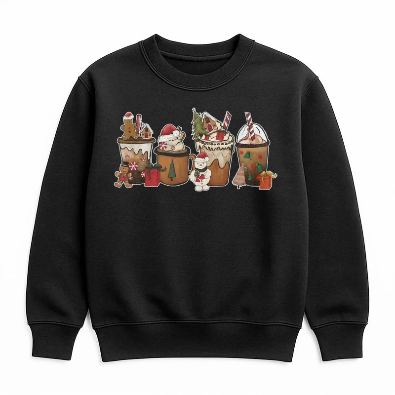 Gingerbread Latte Holiday Sweater, Christmas Coffee Sweatshirt, Comfy Coffee Crewneck, Winter Coffee Lover Graphic Sweatshirt, Holiday Present