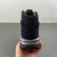Mid Top Sneakers, Black Silver Colorway, Lace Up Design, Casual Gift for Sneaker Fans