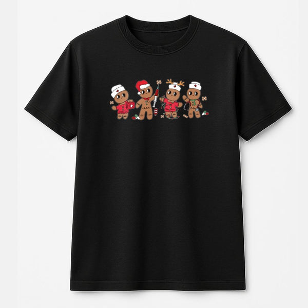 Adorable Holiday Nurse T-Shirt, Christmas Nurse Gingerbread Shirt, Medical Graphic Tee, Healthcare Worker Shirt, Festive Chri