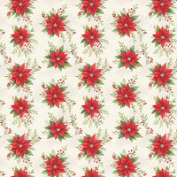 Floral Holiday Gift Wrap Roll, Poinsettia Christmas Wrapping Paper, Botanical Winter Gift Wrap, Elegant Festive Floral Wrapping Paper Roll