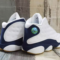 Low Top Sneakers, Blue White Colorway, Lace Up Design, Casual Gift for Sneaker Fans