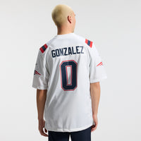 New England Patriots Christian Gonzalez White Game Jersey