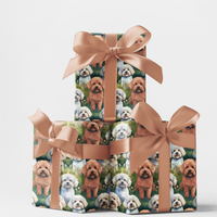 Maltipoo Christmas Gift Wrap, Maltipoo Dog Wrapping Paper, Adorable Puppy Holiday Wrapping Paper, Dog Lover Gift Wrap, Pet Breed Present Paper