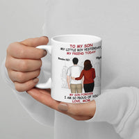 My Little Boy Yesterday My Friend Today Coffee Mug, To My Son Ceramic Mug, Mother to Son Coffee Cup, Birthday Christmas Present from Mom