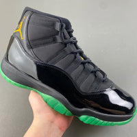 Low Top Sneakers, Black Green Yellow Colorway, Lace Up Design, Casual Gift for Sneaker Fans