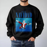 Humorous Rock Band Music Parody Crewneck, Feliz Navidad Santa Sweatshirt, Christmas Band Sweater, Holiday Graphic Pullover