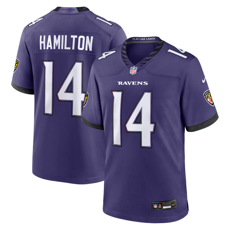 Baltimore Ravens Kyle Hamilton Purple Team Game Jersey