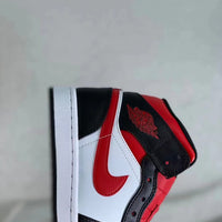 Mid Top Sneakers, White Black Red Colorway, Lace Up Design, Casual Gift for Sneaker Fans