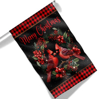 Pine Berries Winter Yard Flag, Red Cardinal Christmas Garden Flag, Double Sided Holiday Bird Lawn Flag, Christmas Yard Decor