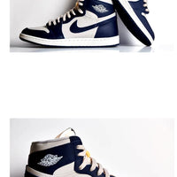 Sneakers, Navy White Colorway, Lace Up Design, Casual Gift for Sneaker Fans