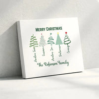 Custom Names Christmas Canvas Print, Family Christmas Tree Wall Art, Holiday Tree Canvas Poster, Xmas Home Canvas Decor Digital Download