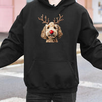 Reindeer Antlers Dog Hoodie, Christmas Goldendoodle Hoodie, Adorable Holiday Doodle Hoodie, Festive Xmas Puppy Sweatshirt, Dog Mom Present