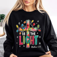 Matthew 5:14 Bible Verse Crewneck, Be the Light Sweatshirt, Christian Christmas Shirt, Religious Faith Pullover, Bible Quote Holiday Sweater
