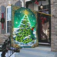 Shamrock Tree Leprechaun Yard Flag, Irish Christmas Garden Flag, St Patricks Holiday Outdoor Flag, Double-Sided Celtic Lawn Decor