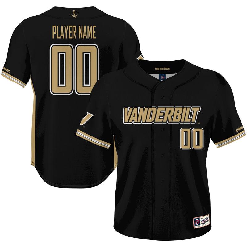 Vanderbilt Commodores NIL Pick-A-Player Lightweight Baseball Jersey - Black