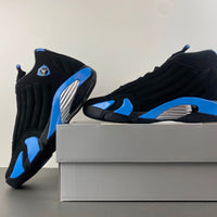 Low Top Sneakers, University Blue Black Colorway, Lace Up Design, Casual Gift for Sneaker Fans