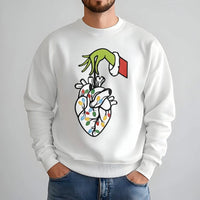 Festive Nurse Holiday Crewneck, Christmas Anatomy Heart Sweatshirt, Holiday Lights Medical Sweatshirt, Anatomical Heart Pullover Sweatshirt