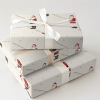 Angler Christmas Gift Wrap, Fishing Santa Wrapping Paper, Fisherman Holiday Wrapping Paper, Outdoorsman Secret Santa Gift Wrap Roll